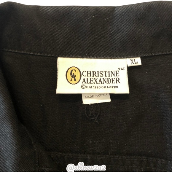 β’ New Christine Alexander Black Bejeweled Jean Vest Size XL Youβll sparkle! - Picture 10 of 16